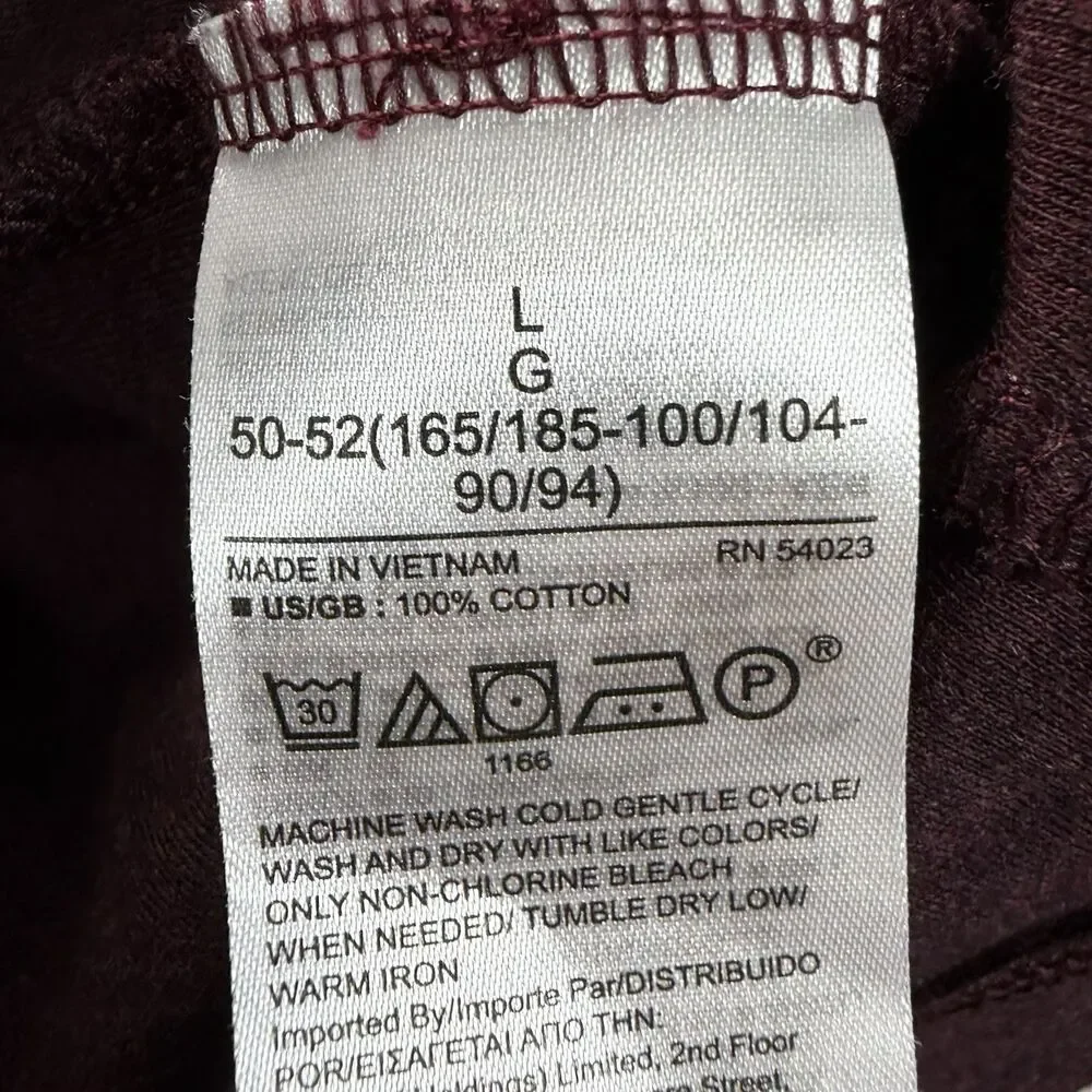 Banana Republic Luxury Touch Performance Long Sleeve Polo Shirt Men Large Maroon